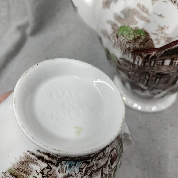 VTG Johnson Brothers Heritage Hall Coffee Pot Creamer French Provincial 4411 - Picture 5 of 12